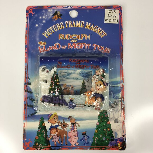 Picture Frame Magnet Rudolph and the Island of Misfit Toys Christmas Photo - Picture 1 of 9